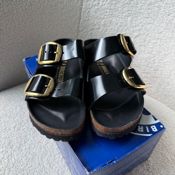 ✨ Birkenstock Arizona Big Buckle — High Shine Black — Women’s 8 / EU 39 — NIB ✨ - Picture 3 of 14